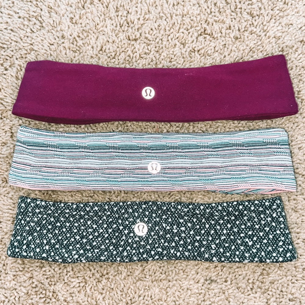 SET OF 3 LULULEMON HEADBANDS